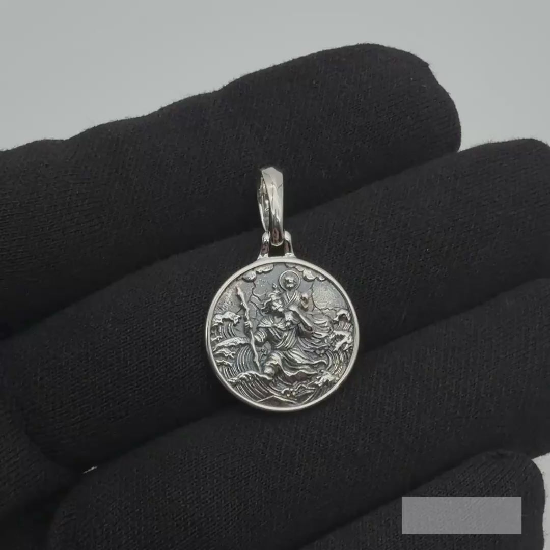 PROTECTOR, Silver Saint Christopher Pendant
