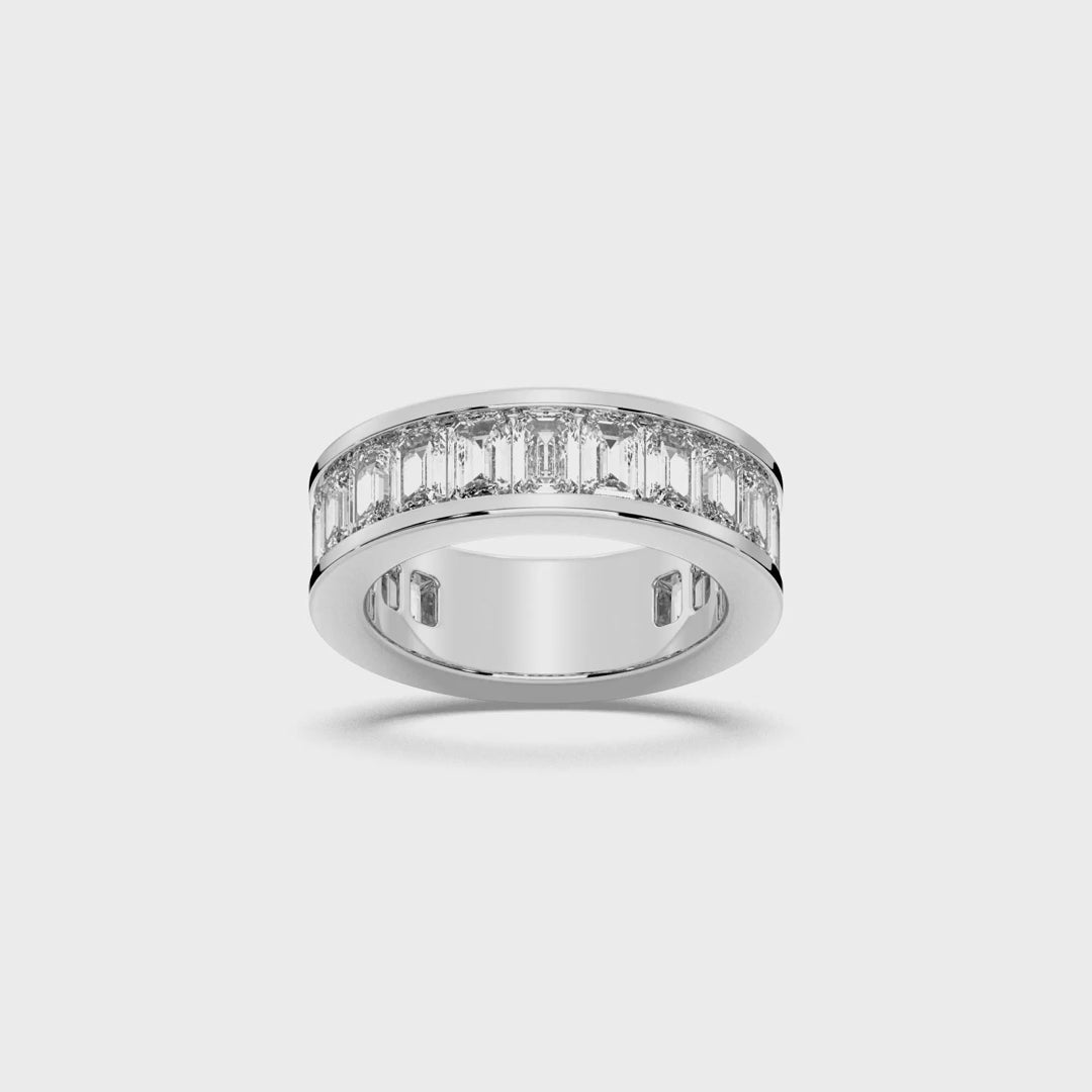 EMERALD CUT 3/4 ETERNITY RING, 2.16 CTW