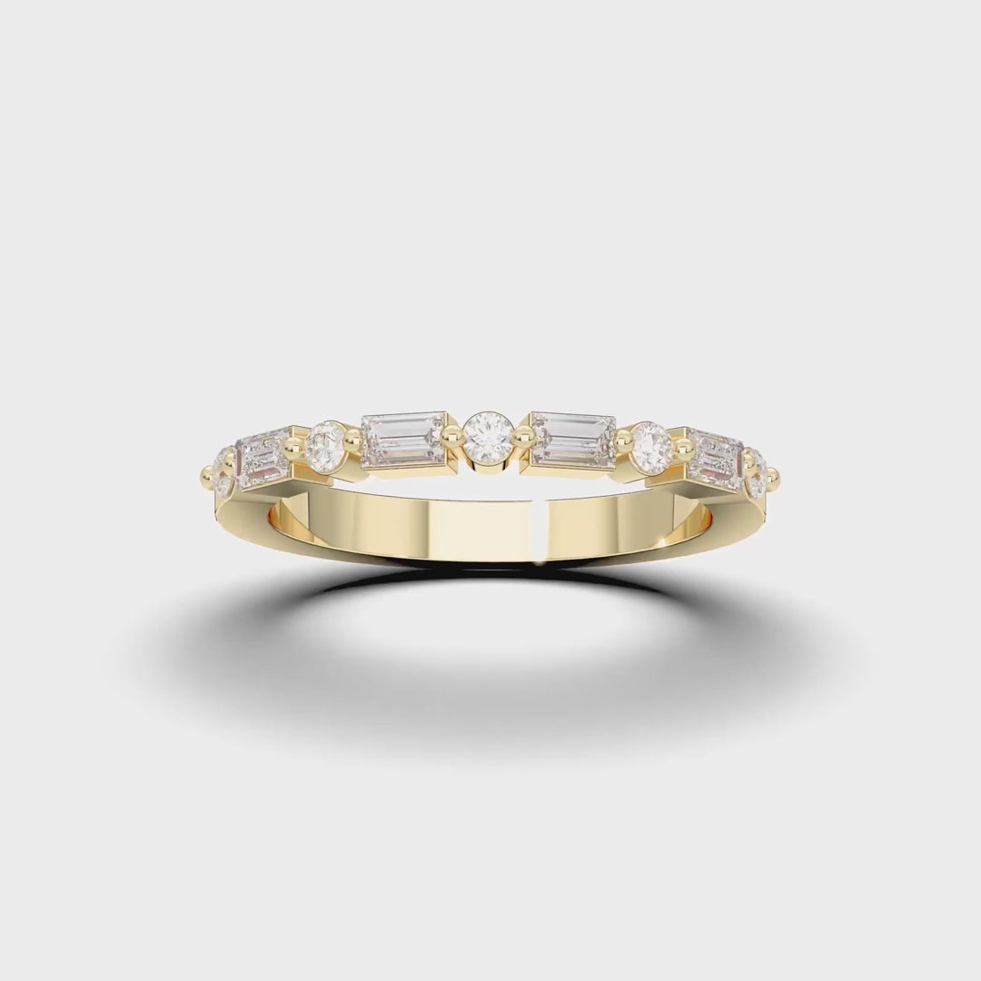BAGUETTE AND ROUND ETERNITY RING (East-West)