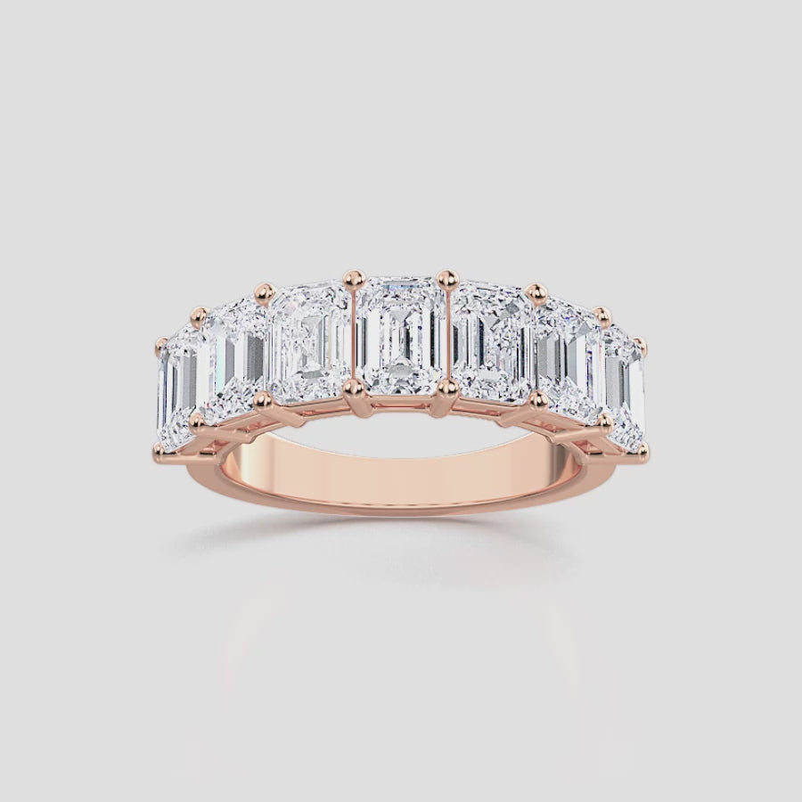 EMERALD CUT 7-STONE RING