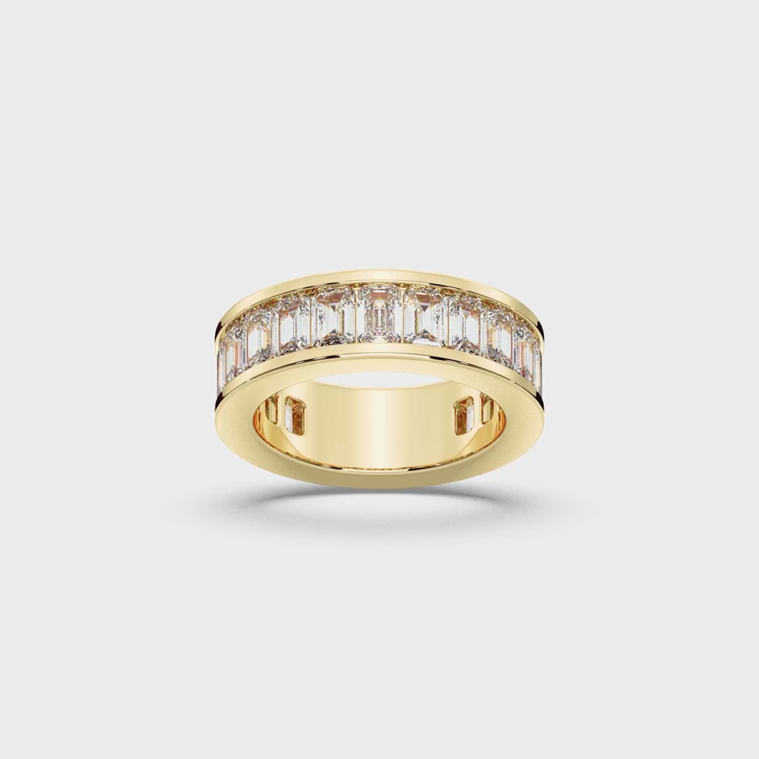 EMERALD CUT 3/4 ETERNITY RING, 2.16 CTW
