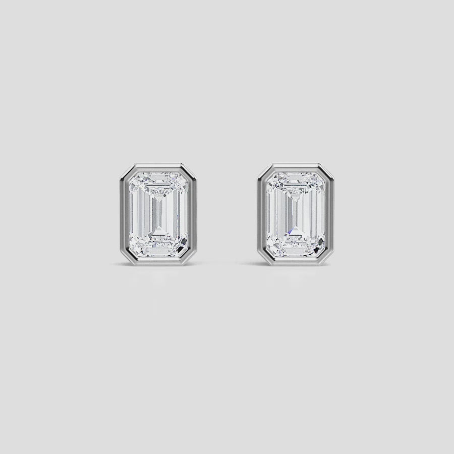 EMERALD BEZEL STUDS