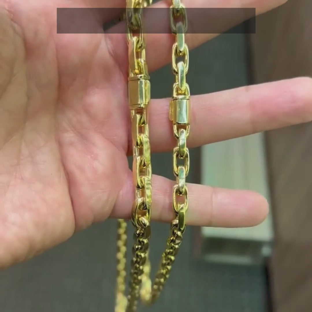 7mm Hermes (Heavy Link) Chain, 14k Yellow Gold by Proclamation