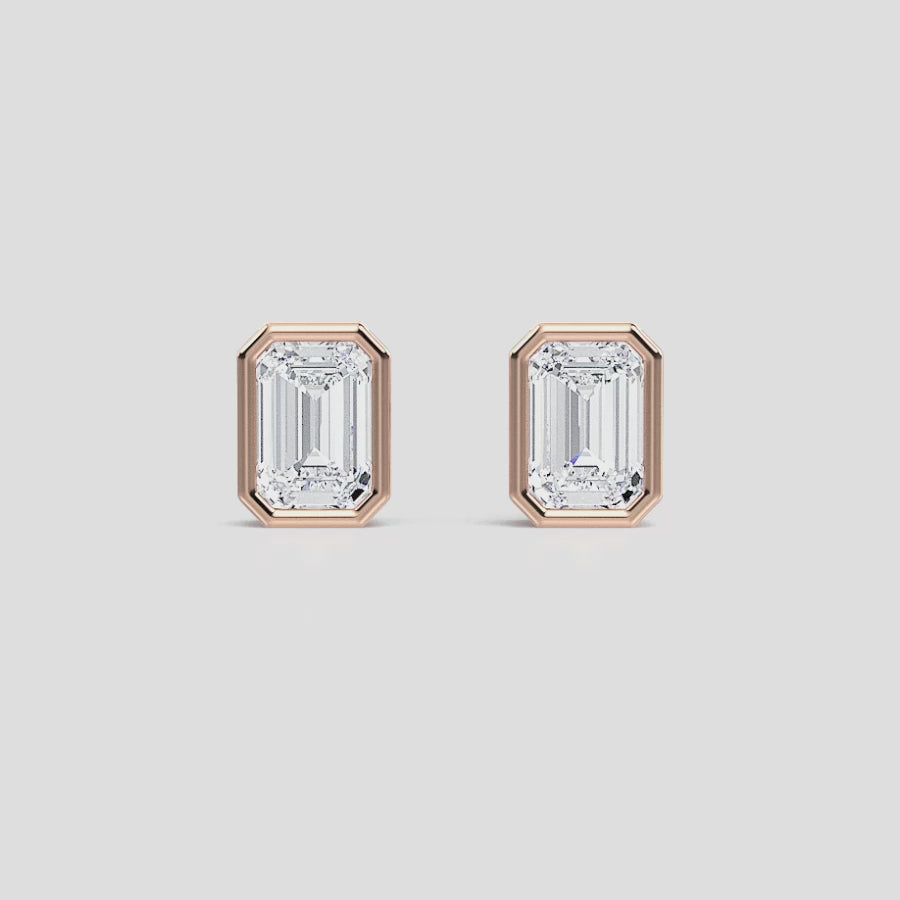 EMERALD BEZEL STUDS