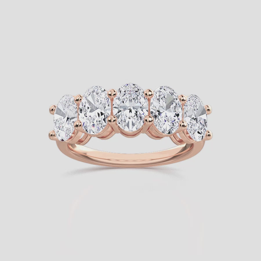 OVAL 5-STONE RING