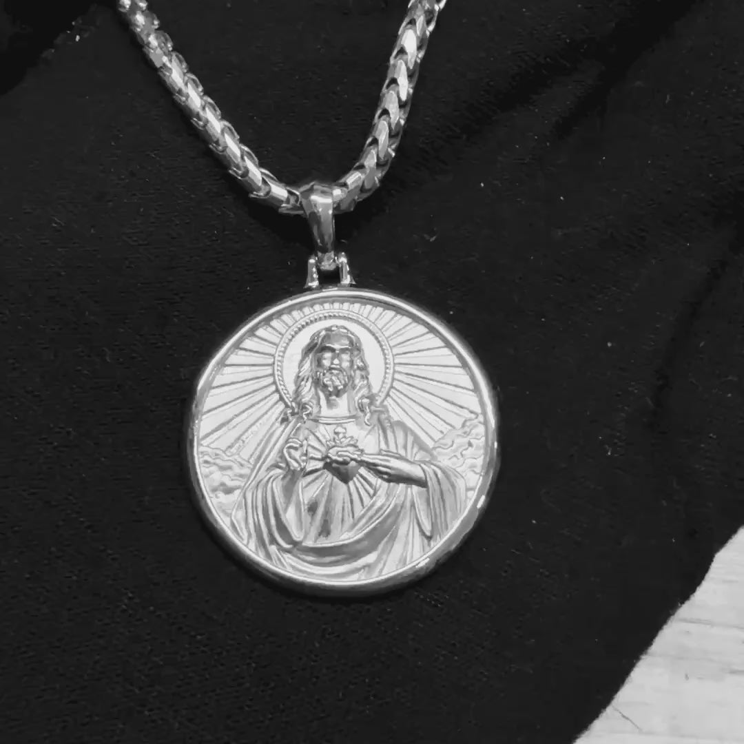 REDEEMER, Platinum Sacred Heart of Jesus Pendant