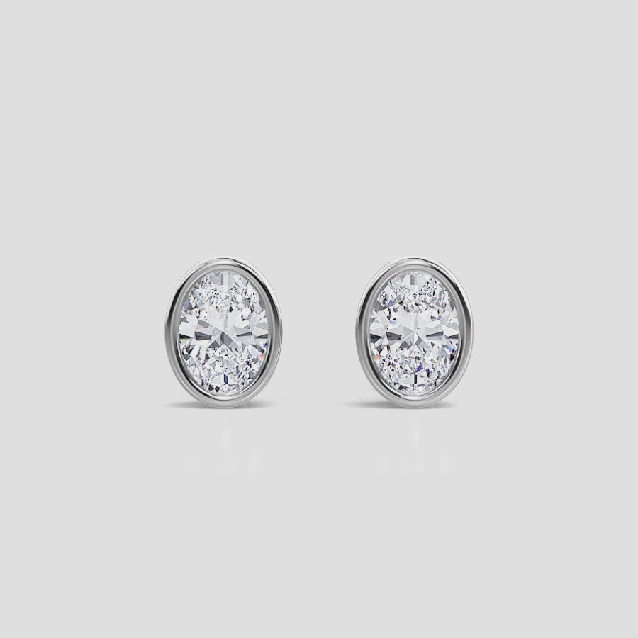 OVAL BEZEL STUDS
