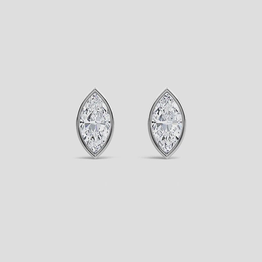 MARQUISE BEZEL STUDS