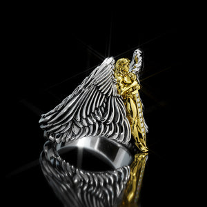 gold angel ring