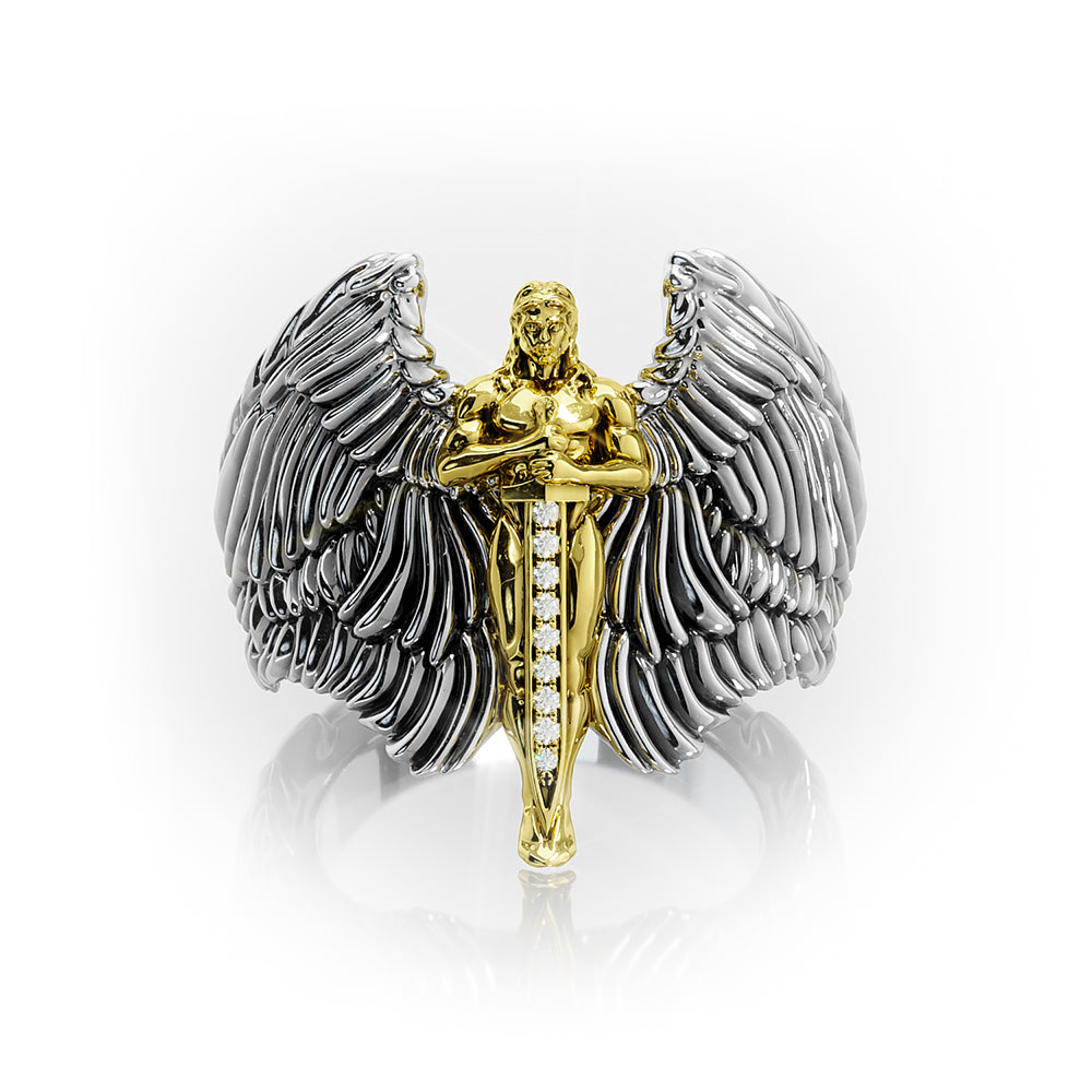 gold angel ring