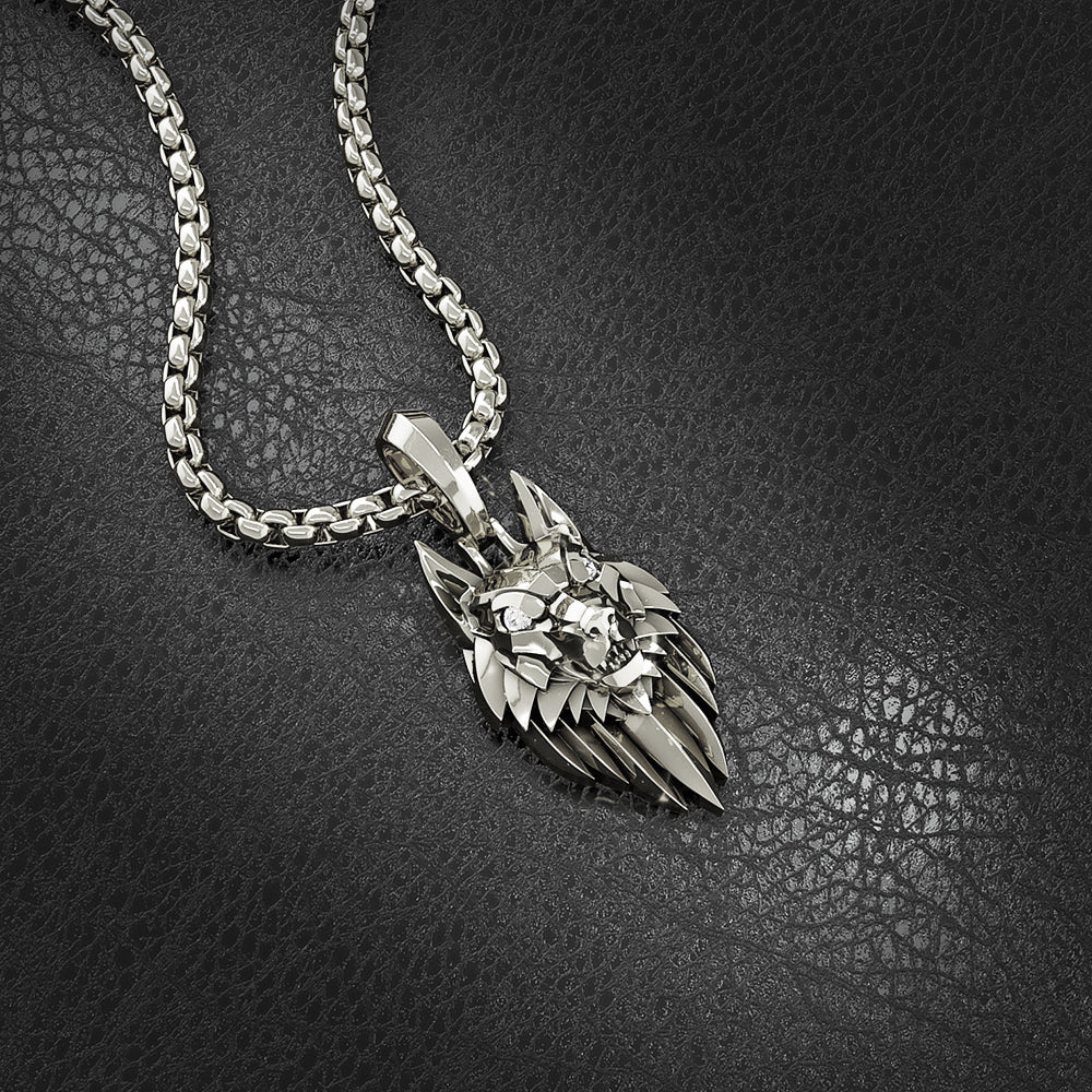 White gold wolf new arrivals pendant