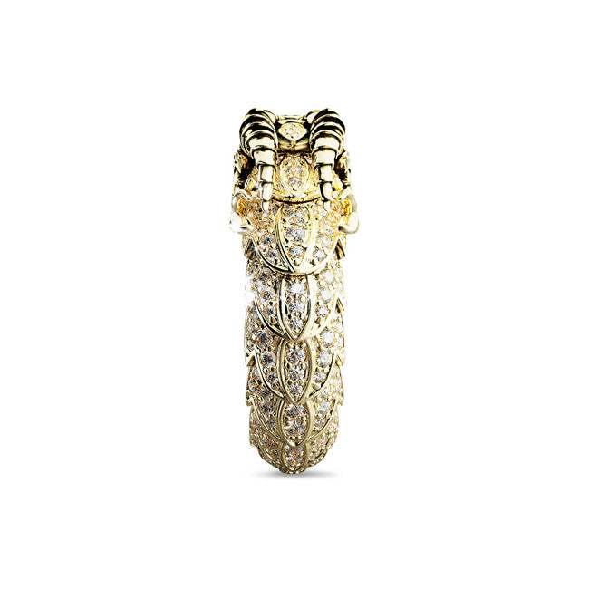 side view of diamond dragon ring