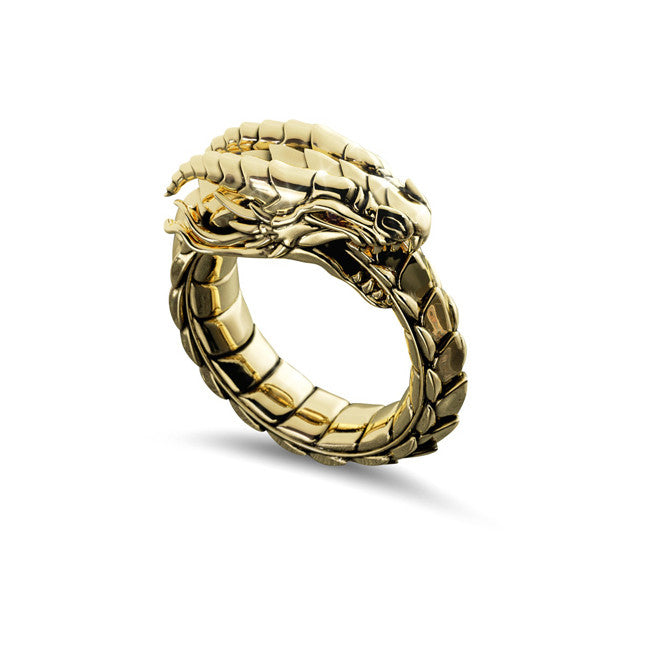 Mens gold store dragon ring