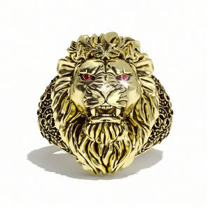 Gold lion ring