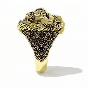 Lion head ring gold