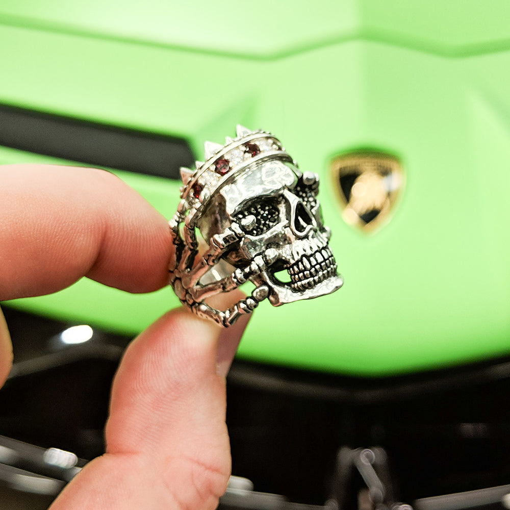 Unique Men's Flower Pattern Sugar Skull Ring Gothic Punk 316l Stainless  Steel Rings For Men Hiphop Rock Biker Jewelry Gifts | Fruugo NO