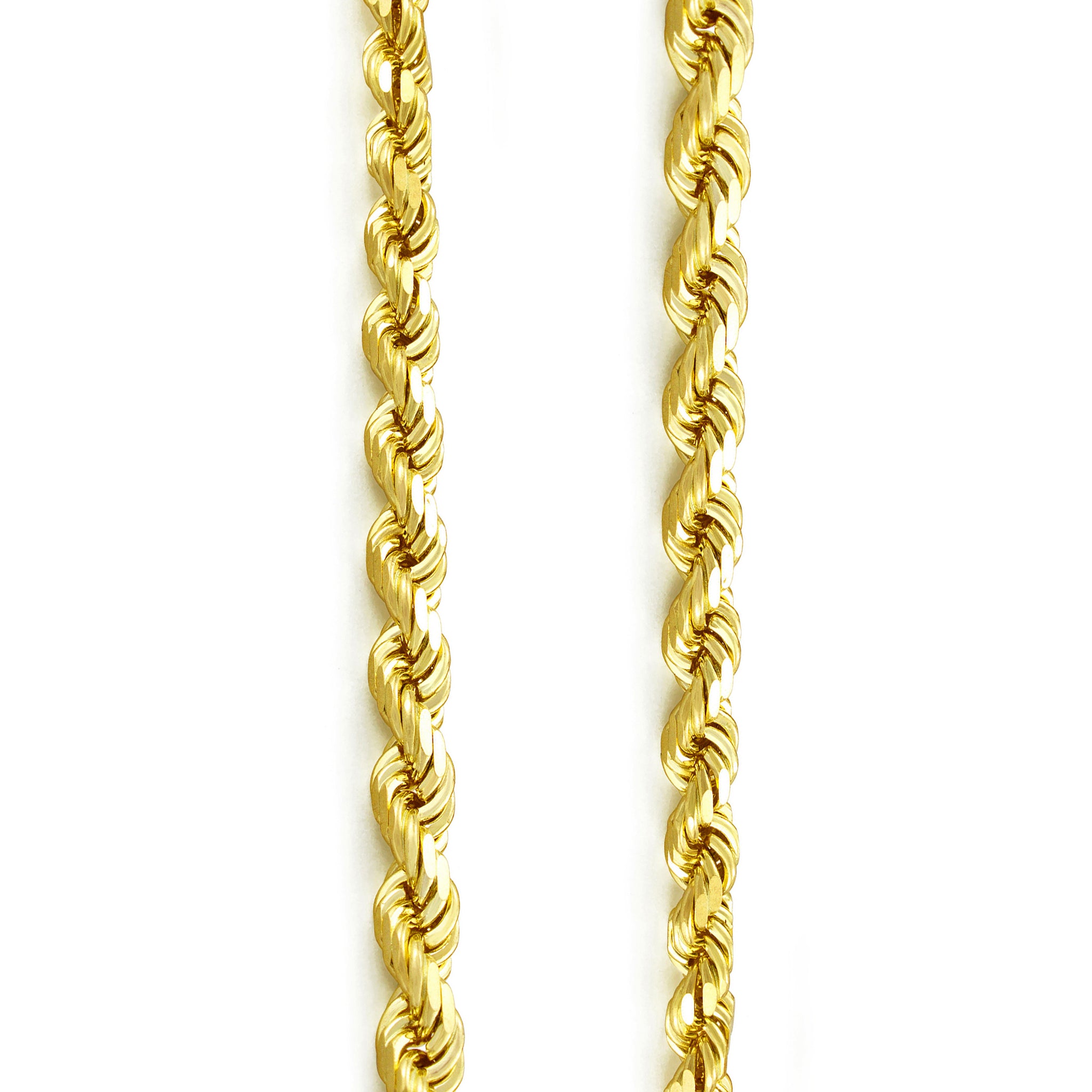 14k Yellow Gold Solid Diamond Cut Rope Twist Chain Necklace 22 4mm 28.6  grams