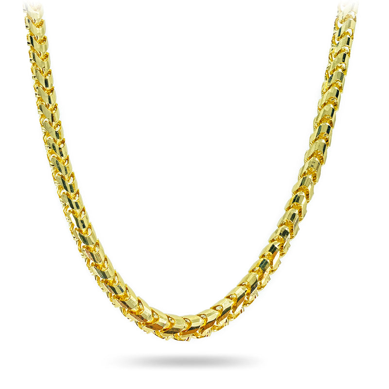 4mm Diamond Cut Franco Chain, 14k Gold Chain Men’s, Solid Gold Chain