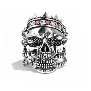 Silver skull ring for men