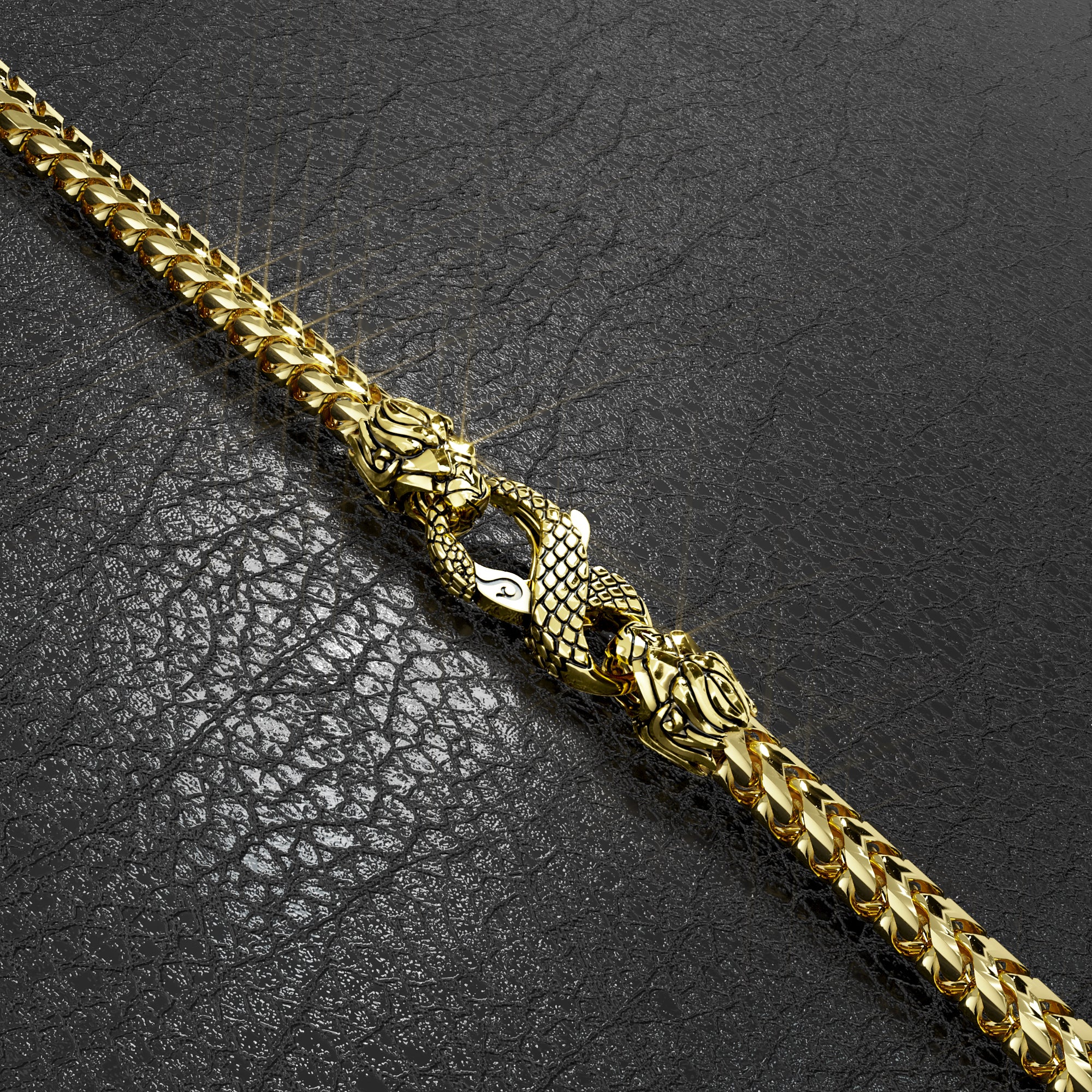 4mm Prism Cut Franco Chain, 14k Gold Chain Men's, Solid Gold Chain