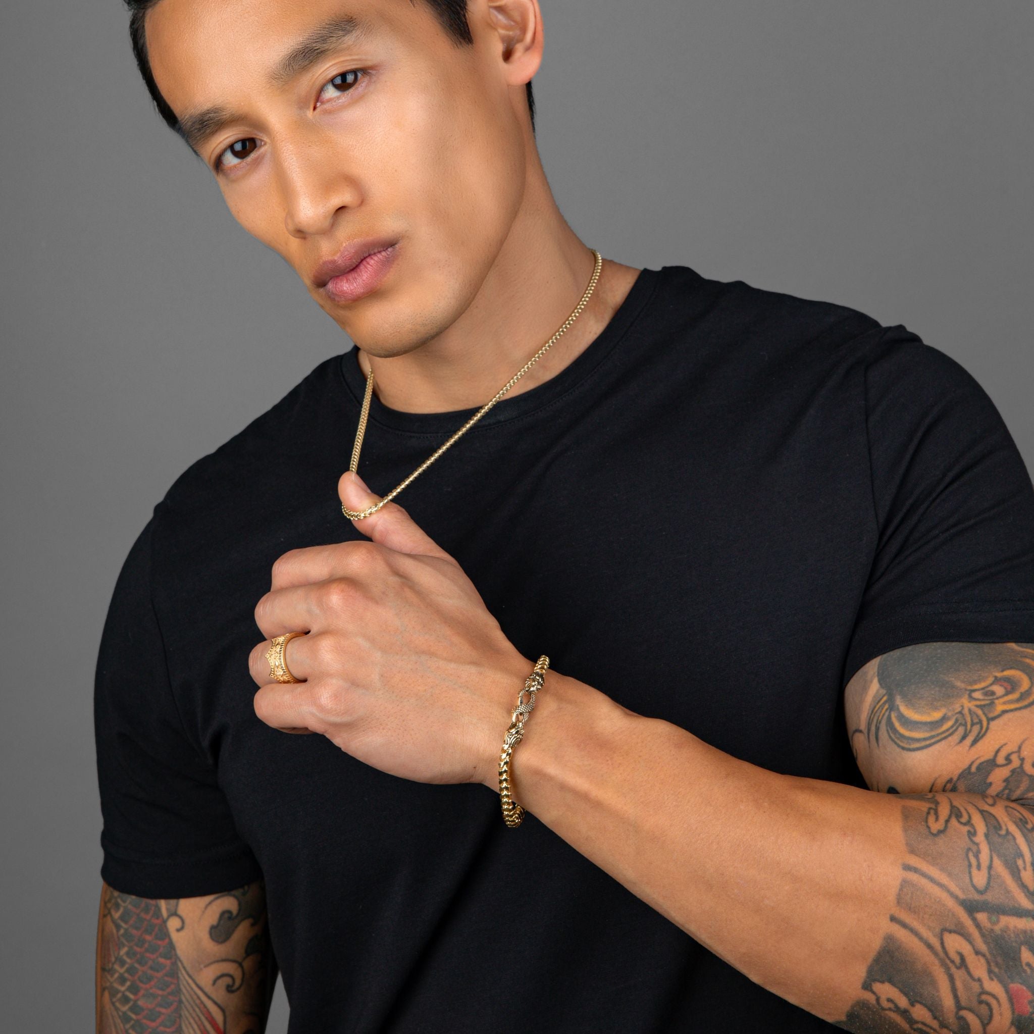 Male gold chain deals bracelet