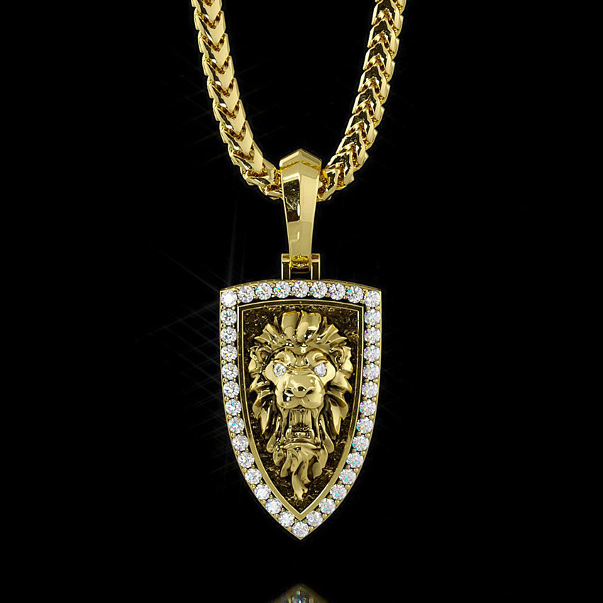 Gold Lion Pendant Mens Gold Pendant Lion Head Proclamation Jewelry