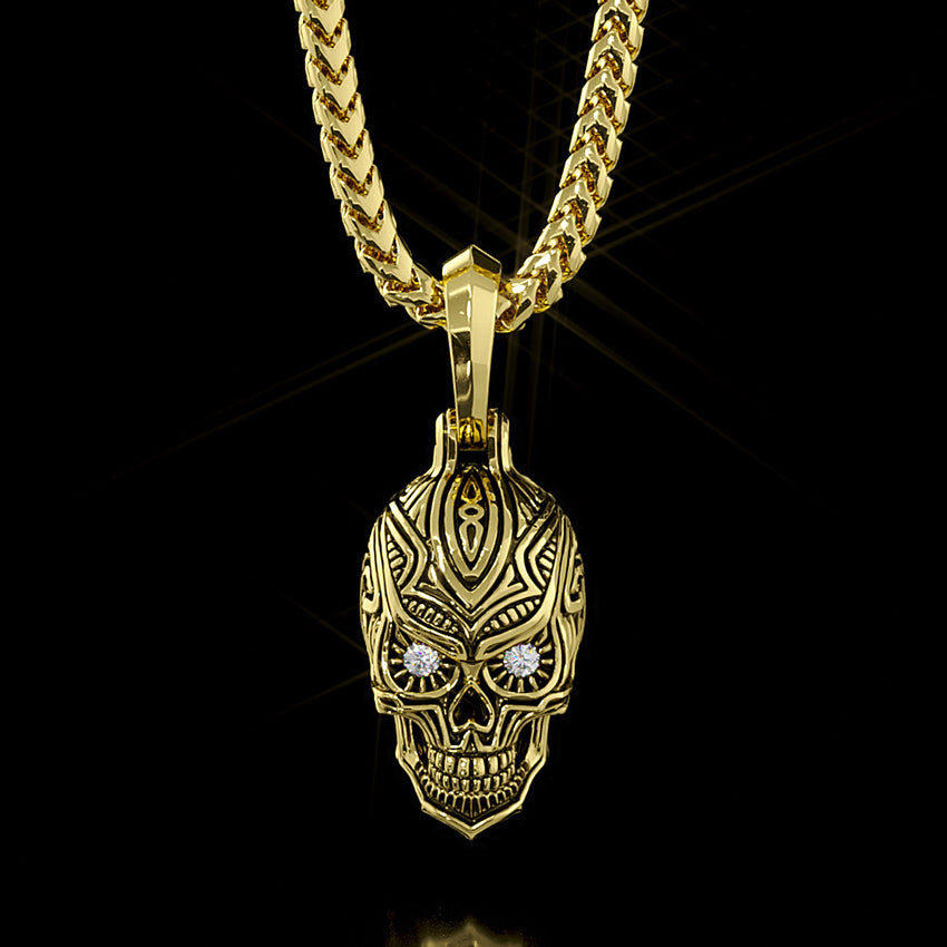 Gold Skull Pendant Solid 14k Gold Skull Pendant Proclamation Jewelry