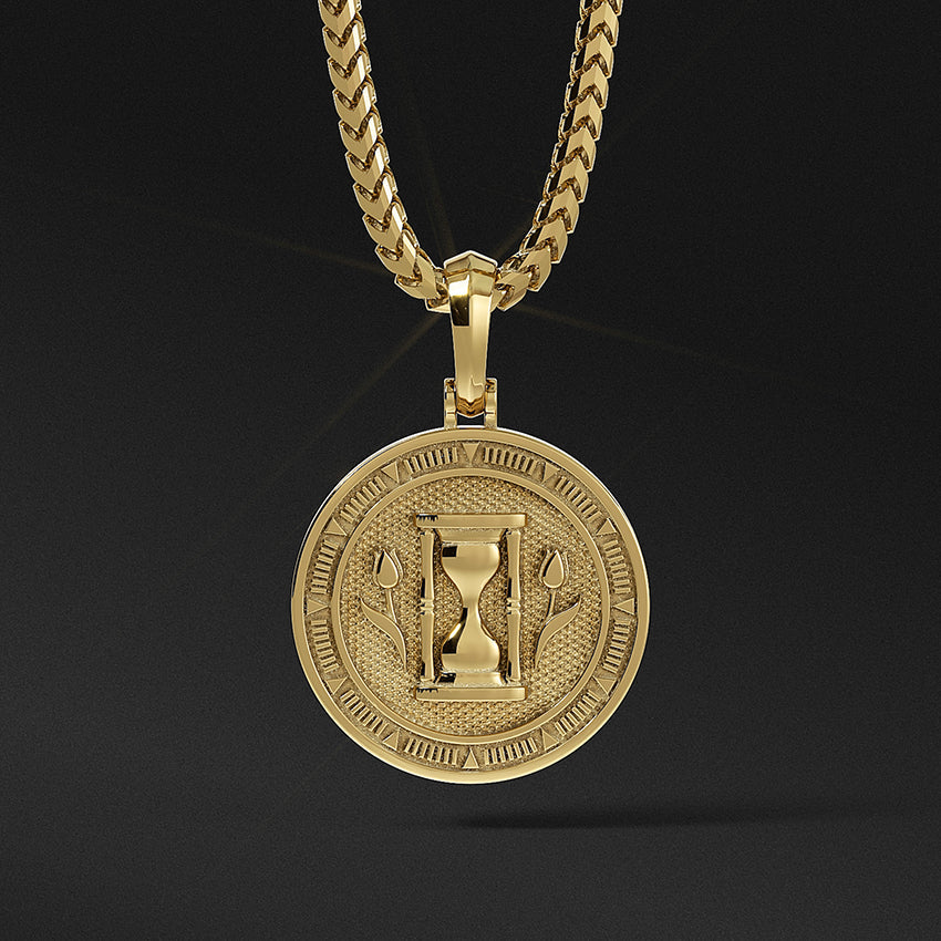 Memento mori pendant gold Clearance