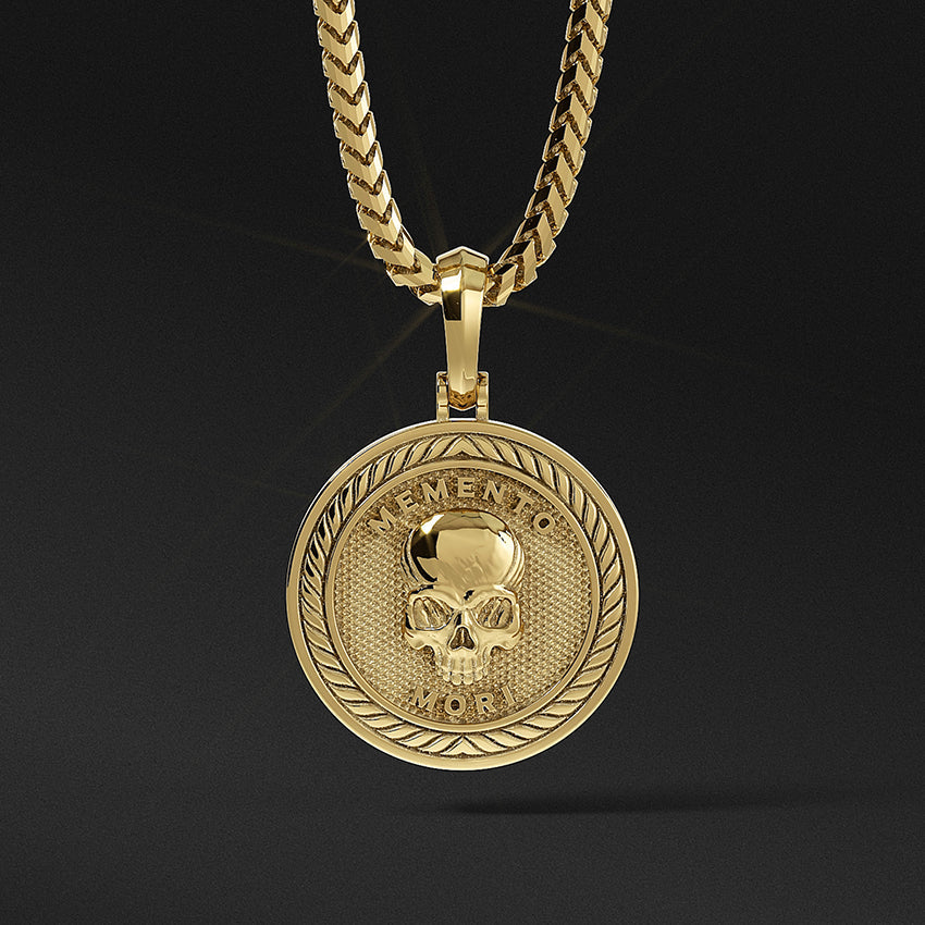 Gold Skull Pendant 14k Memento Mori Proclamation Jewelry