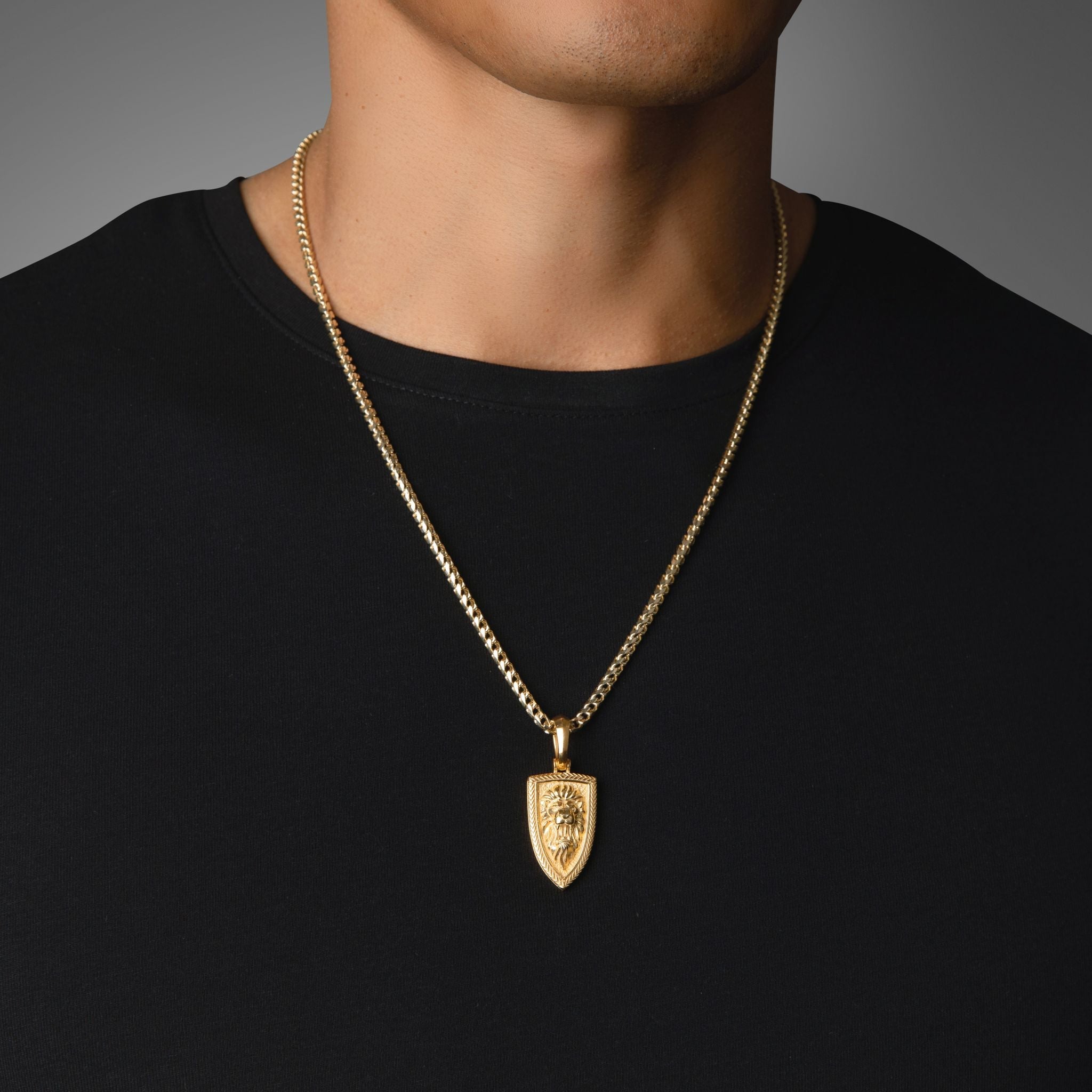 Real gold lion necklace clearance