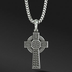 Mens Silver Cross Necklace, Mens Cross Pendant, Proclamation Jewelry