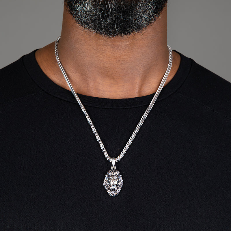 Large silver hot sale chain necklace