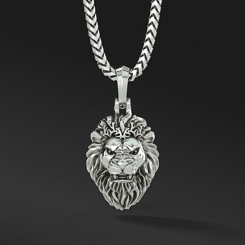 Mens lion discount head necklace