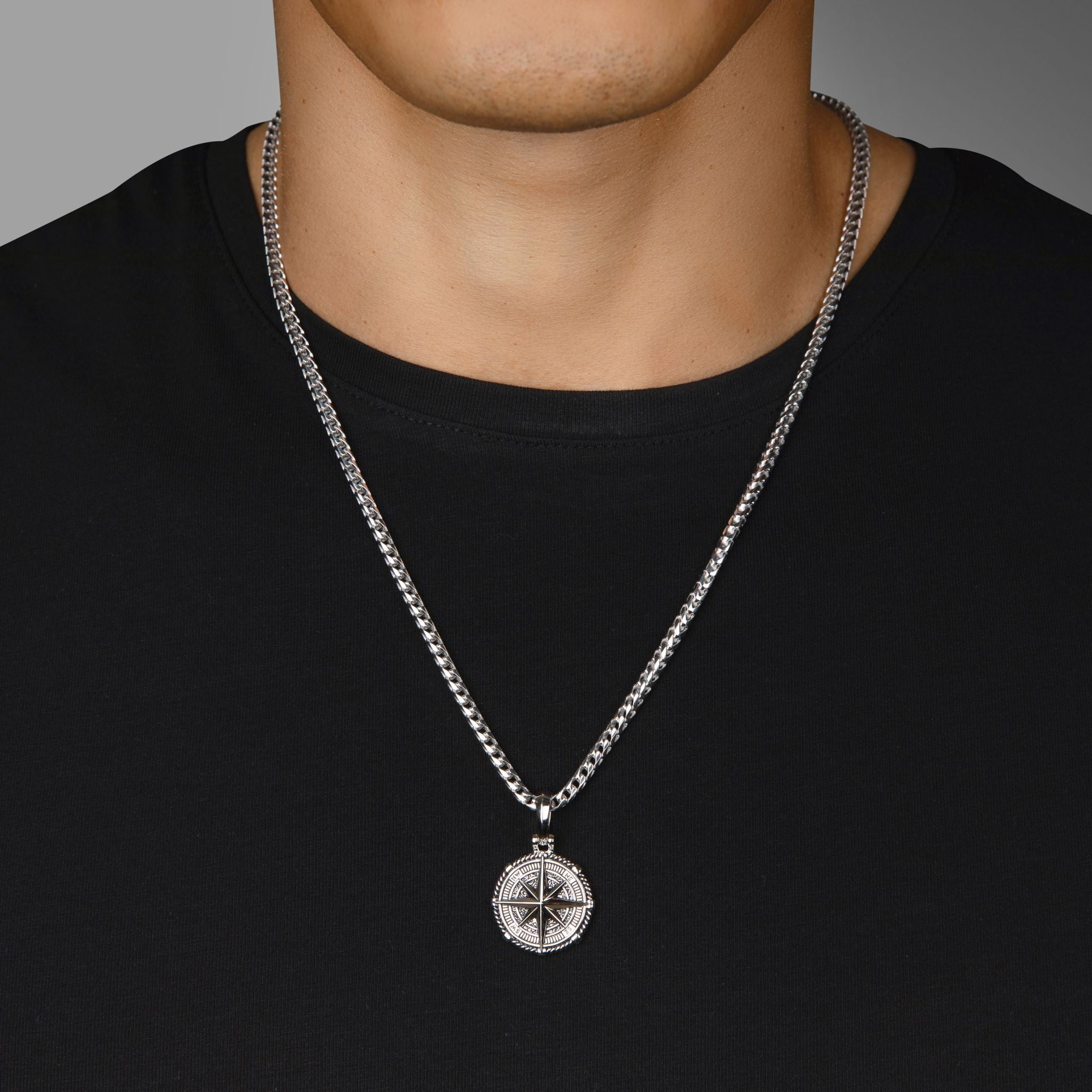 Compass clearance silver pendant