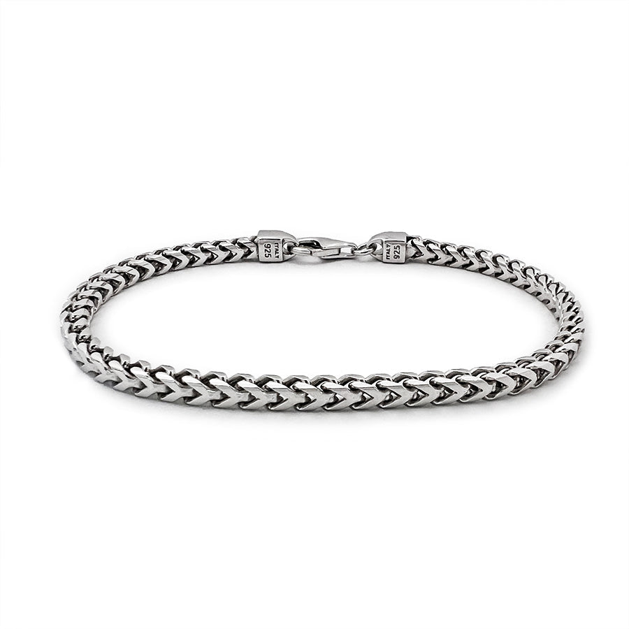 4mm Silver Bracelet for Men, Silver Franco Chain, Proclamation Jewelry